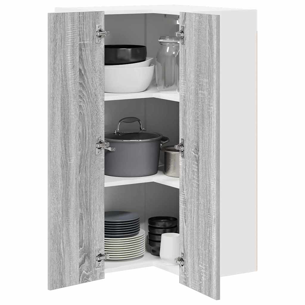 Armadio pensile Grigio Sonoma e Bianco 57 x 57 x 100 cm