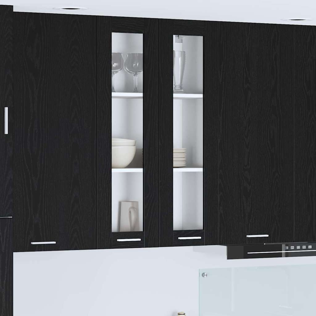 Armadio pensile con porta Riga Rovere Nero 60 x 31 x 100 cm | homemem39