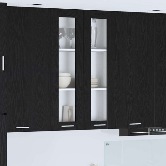 Armadio pensile con porta Riga Rovere Nero 60 x 31 x 100 cm | homemem39