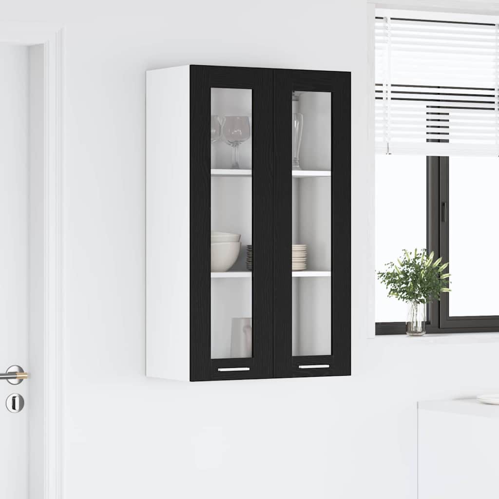Armadio pensile con porta Riga Rovere Nero 60 x 31 x 100 cm | homemem39