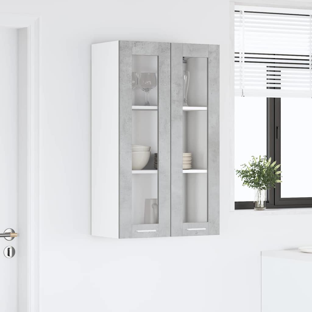 Armadio pensile con porta Grigio cemento 60 x 31 x 100 cm | homemem39