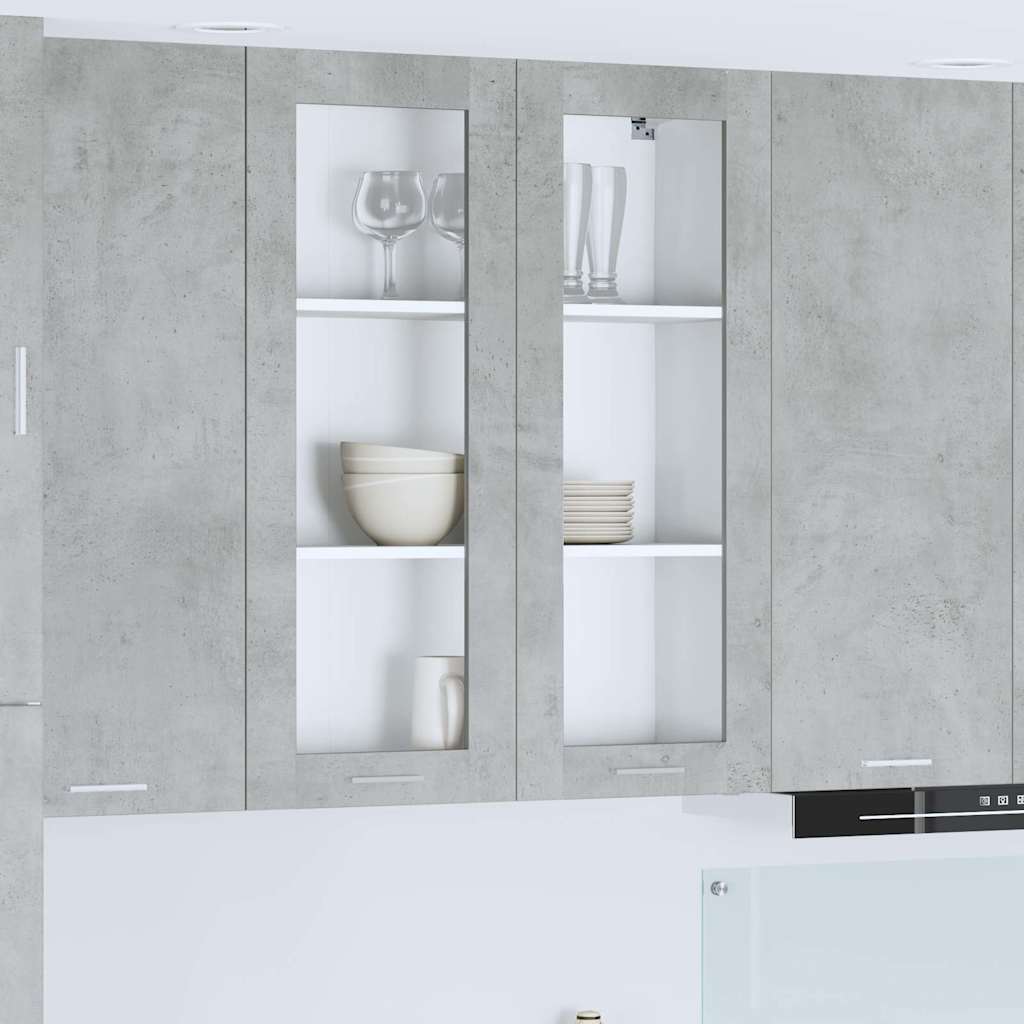 Armadio pensile con porta Grigio cemento 80 x 31 x 100 cm