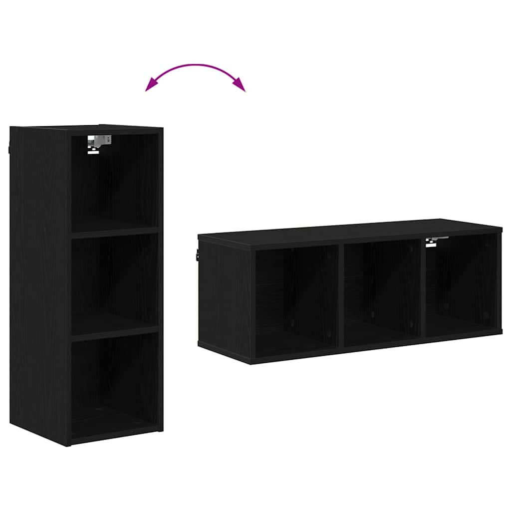 Armadio pensile Rovere Nero 30 x 29,5 x 80 cm Legno multistrato | homemem39