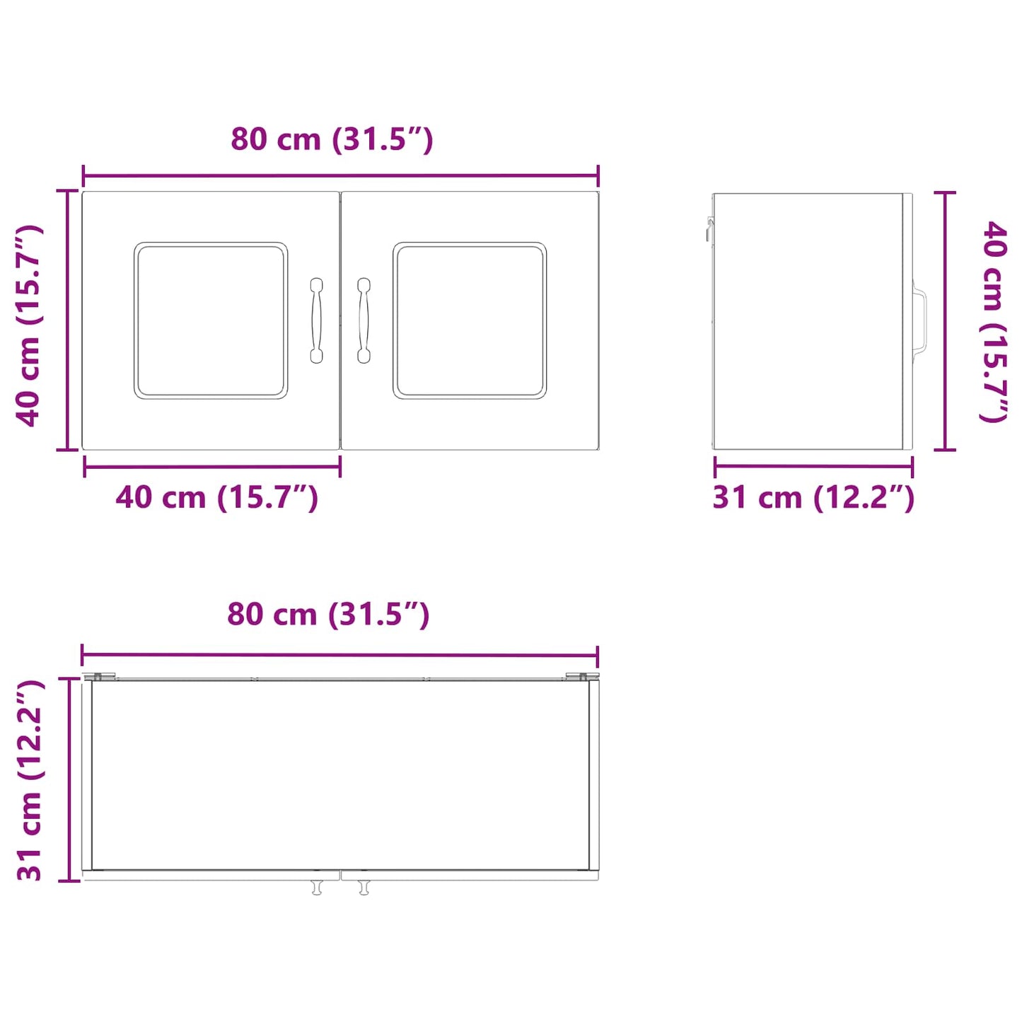 Pannello lavastoviglie Kalmar Rovere Marrone 80 x 31 x 40 cm