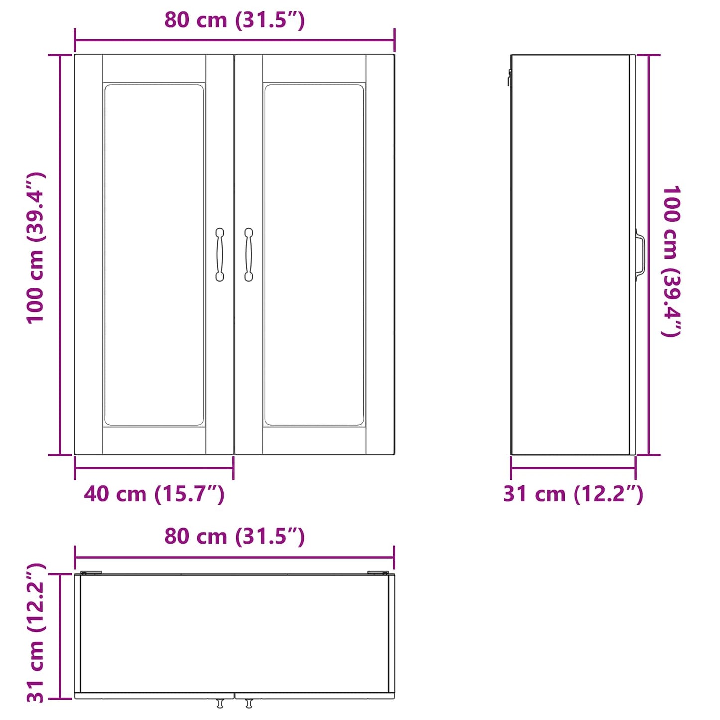 Pannello lavastoviglie Kalmar Rovere fumé 80 x 31 x 100 cm