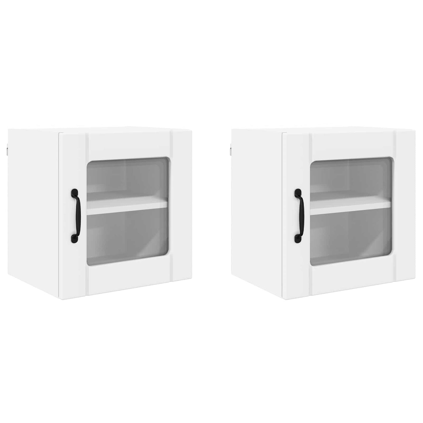 Mobile in vetro da parete LUCCA 2 pcs Bianco 40 x 31 x 40 cm