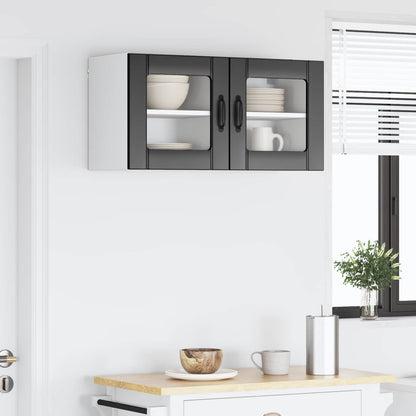 Mobile in vetro da parete LUCCA 2 pcs Nero 40 x 31 x 40 cm | homemem39