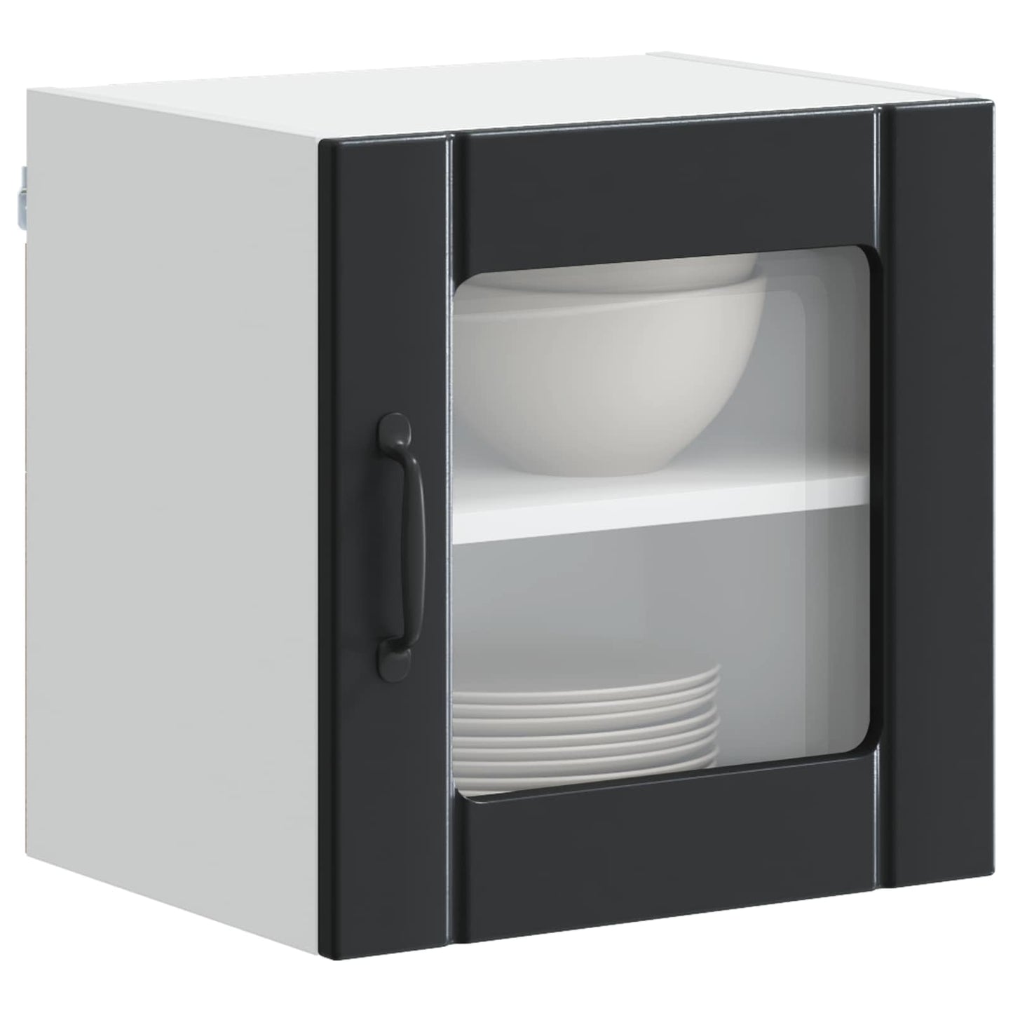 Mobile in vetro da parete LUCCA 2 pcs Nero 40 x 31 x 40 cm