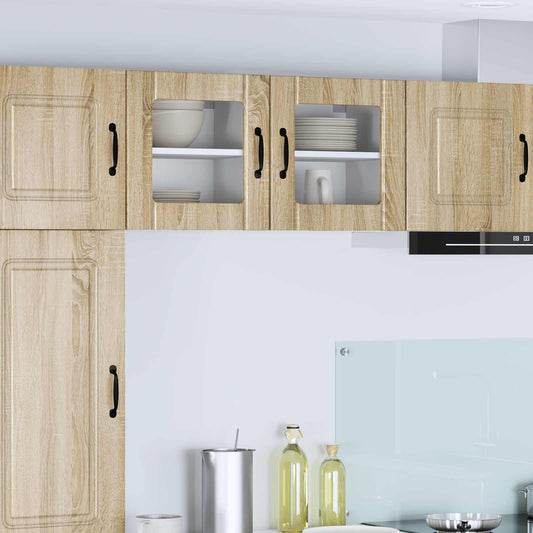 Mobile in vetro da parete LUCCA 2 pcs Rovere Sonoma | homemem39