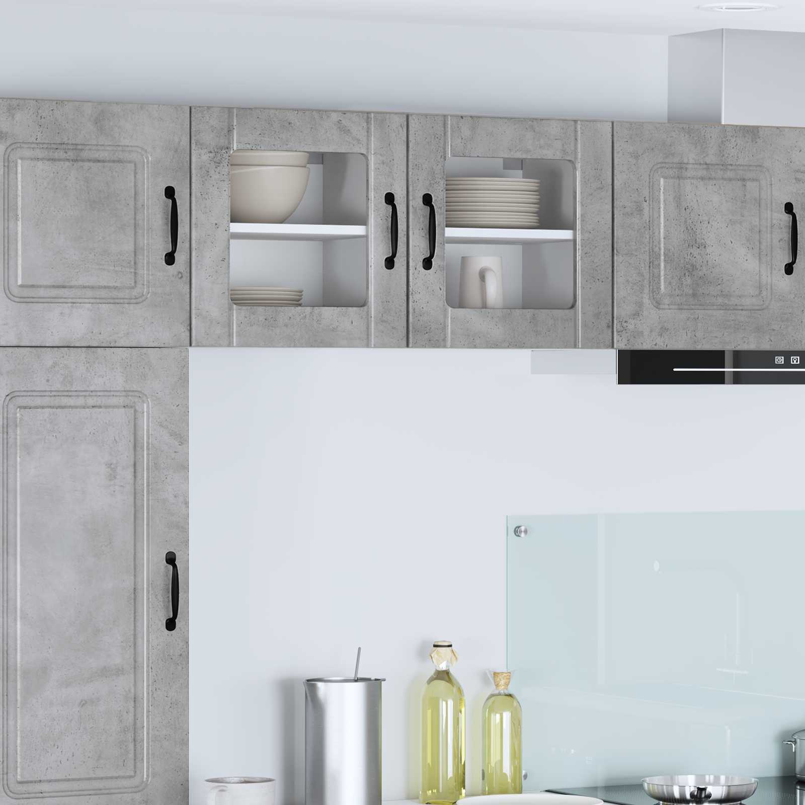 Mobile in vetro da parete LUCCA Grigio Cemento 40 x 31 x 40 cm | homemem39