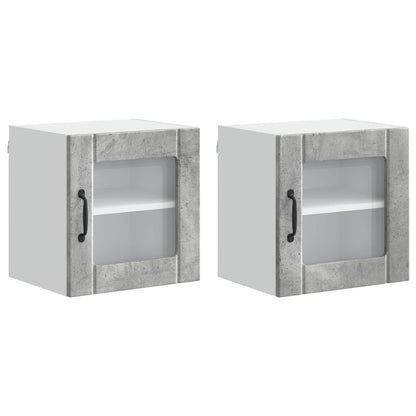 Mobile in vetro da parete LUCCA 2 pcs Grigio Cemento | homemem39