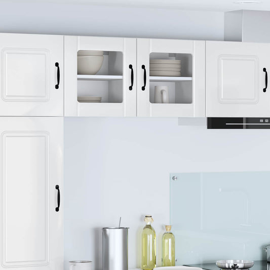 Mobile in vetro da parete LUCCA 2 pcs Bianco Lucido | homemem39