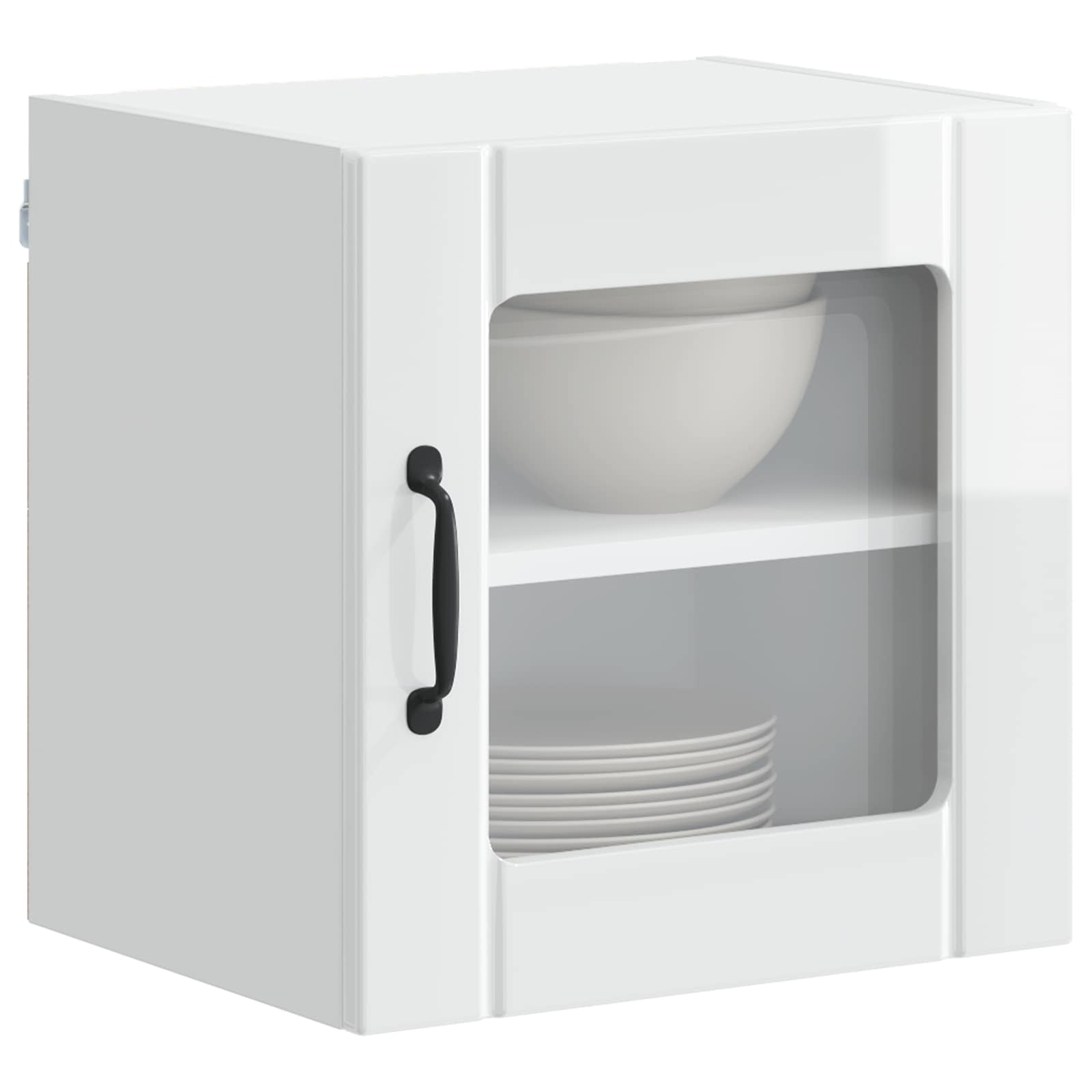 Mobile in vetro da parete LUCCA 2 pcs Bianco Lucido | homemem39