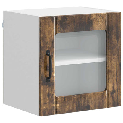Mobile in vetro da parete LUCCA 2 pcs Rovere Fumo | homemem39