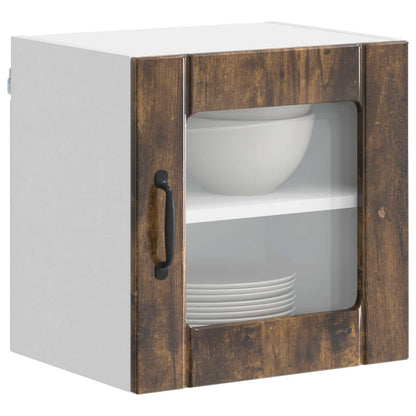 Mobile in vetro da parete LUCCA 2 pcs Rovere Fumo