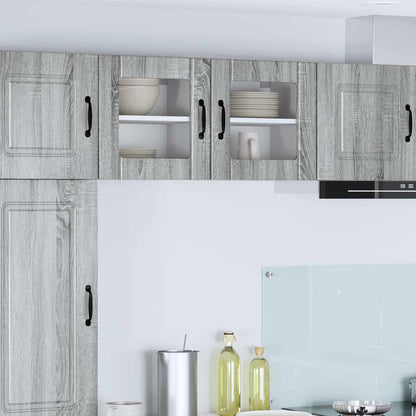 Mobile in vetro da parete LUCCA 2 pcs Grigio Sonoma | homemem39
