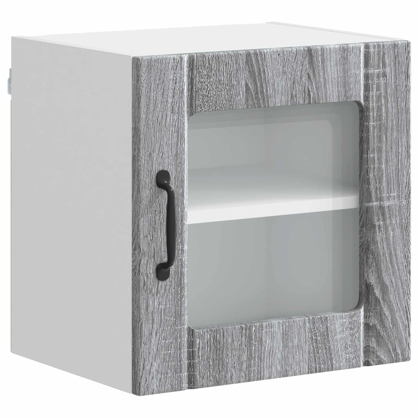 Mobile in vetro da parete LUCCA 2 pcs Grigio Sonoma | homemem39