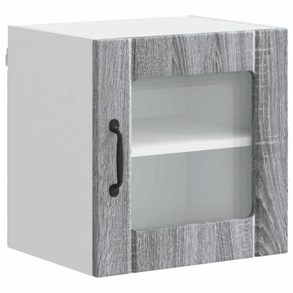 Mobile in vetro da parete LUCCA 2 pcs Grigio Sonoma | homemem39