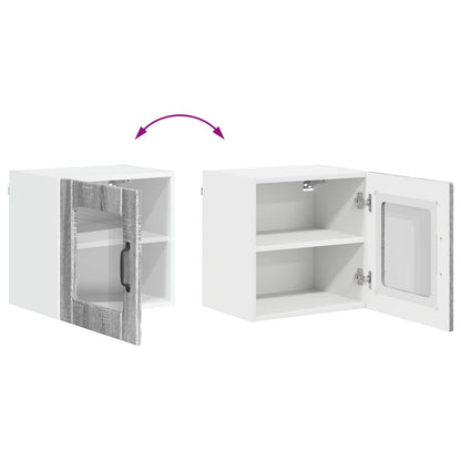 Mobile in vetro da parete LUCCA 2 pcs Grigio Sonoma