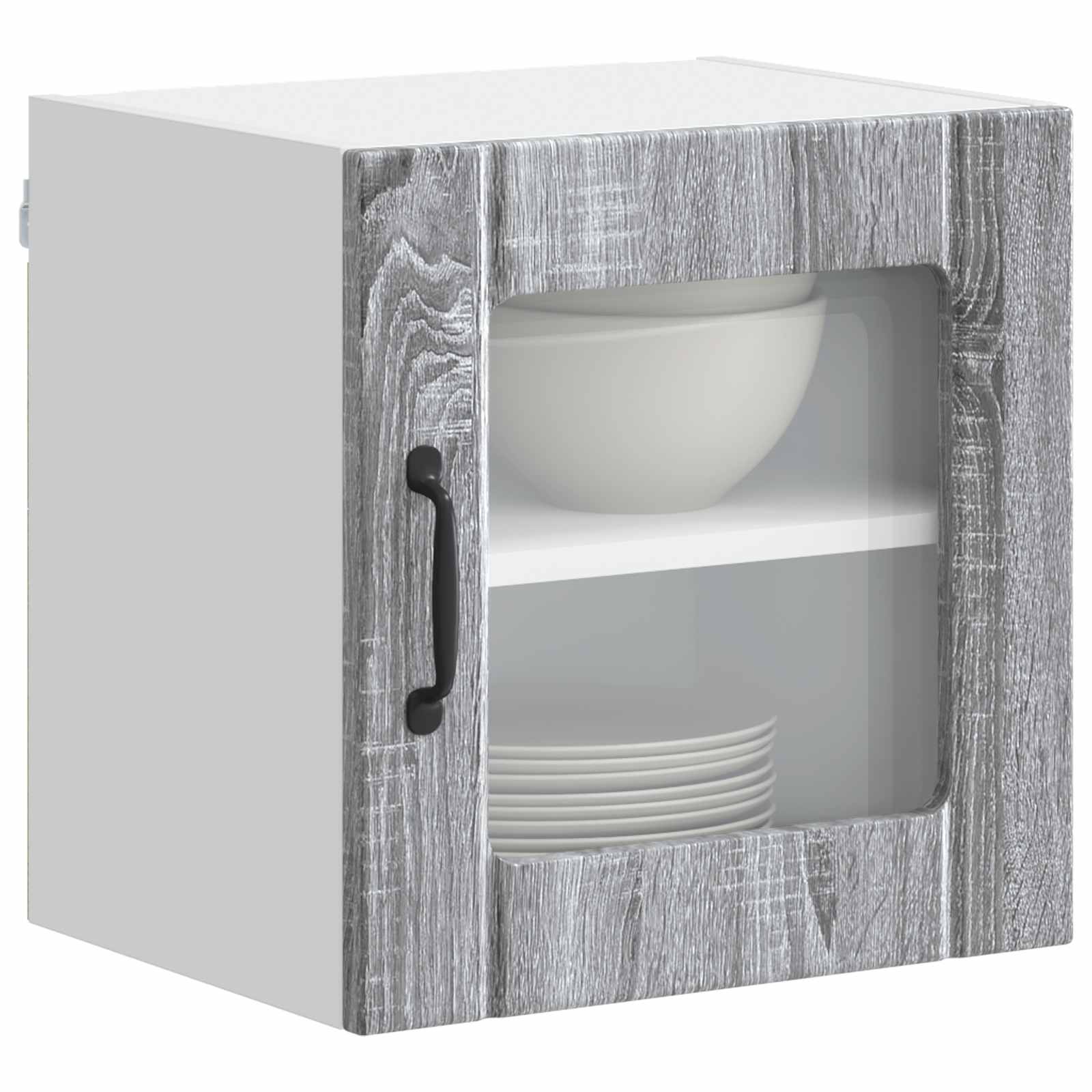 Mobile in vetro da parete LUCCA 2 pcs Grigio Sonoma | homemem39