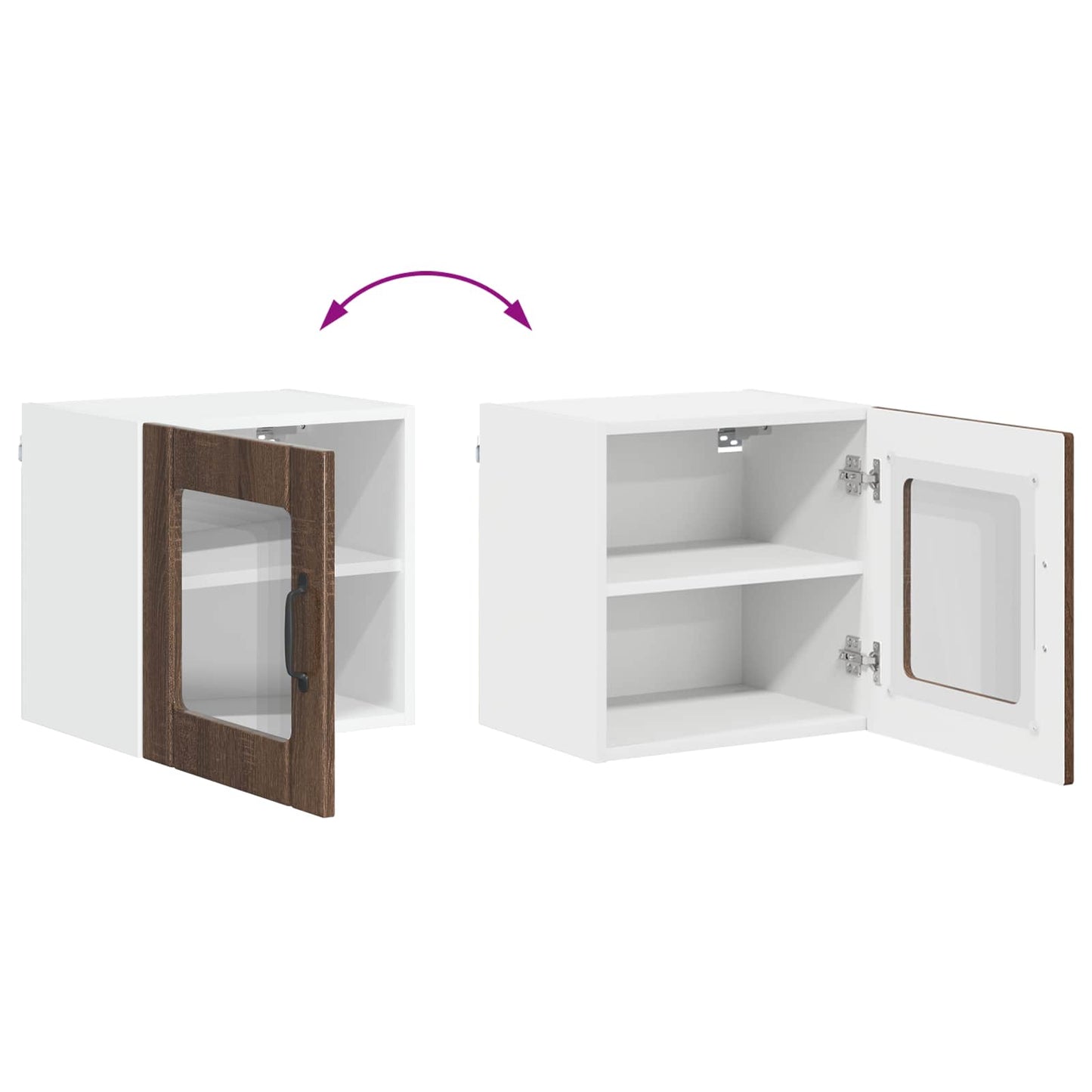 Mobile in vetro da parete LUCCA Rovere Marrone 40 x 31 x 40 cm