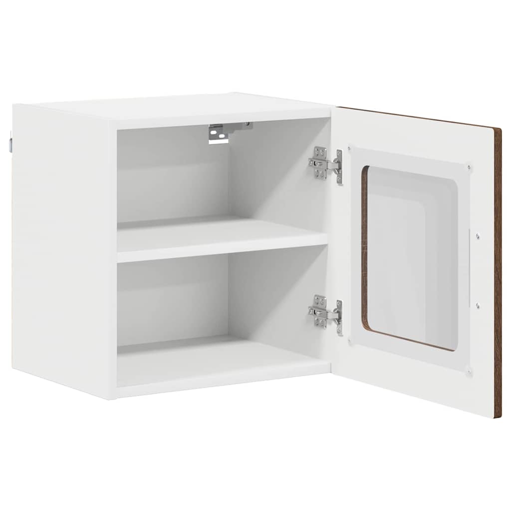 Mobile in vetro da parete LUCCA 2 pcs Rovere Marrone | homemem39