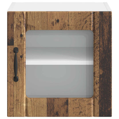 Mobile in vetro da parete LUCCA 2 pcs Legno antico | homemem39