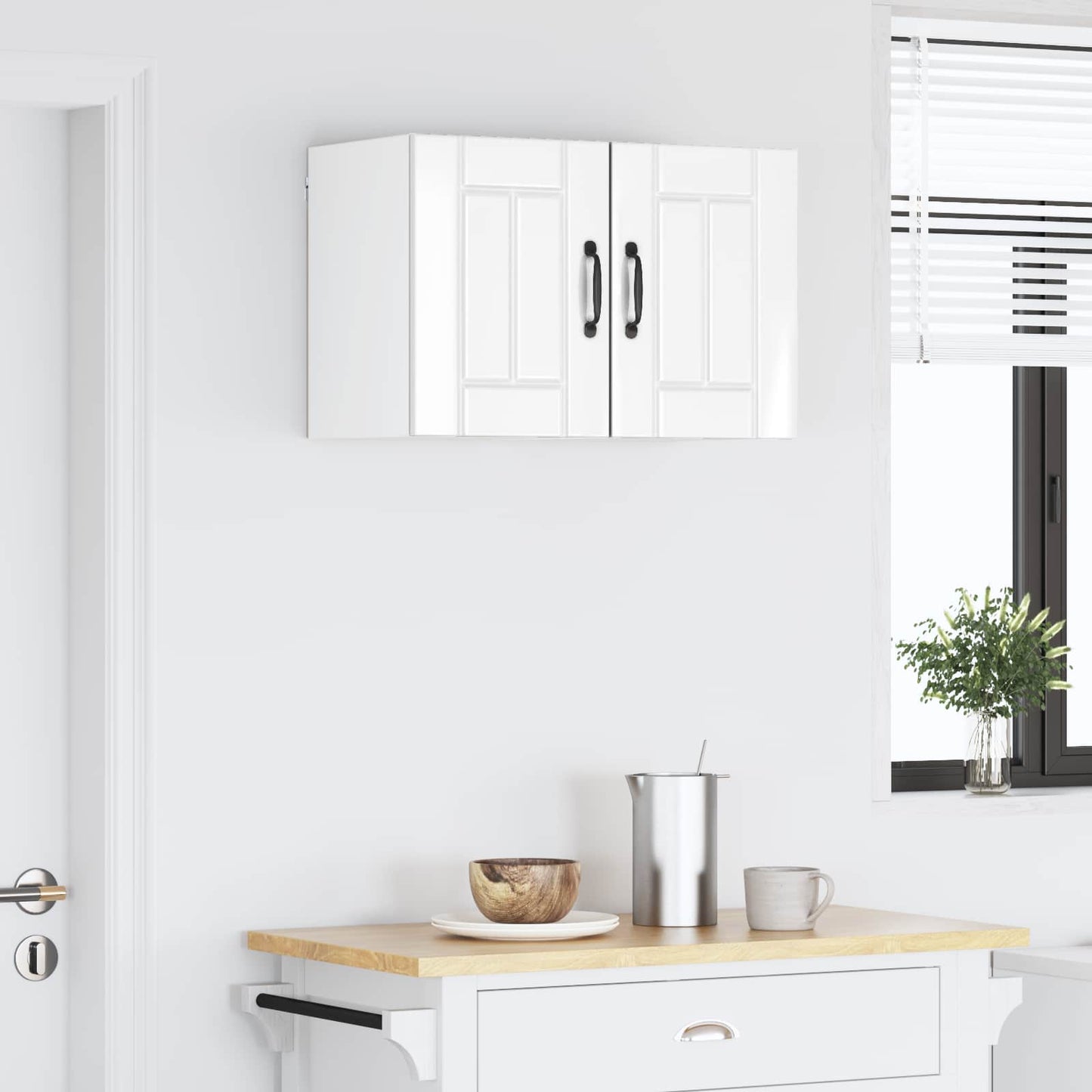 Armadietto a muro LUCCA 2 pcs Bianco Lucido 30 x 31 x 40 cm | homemem39