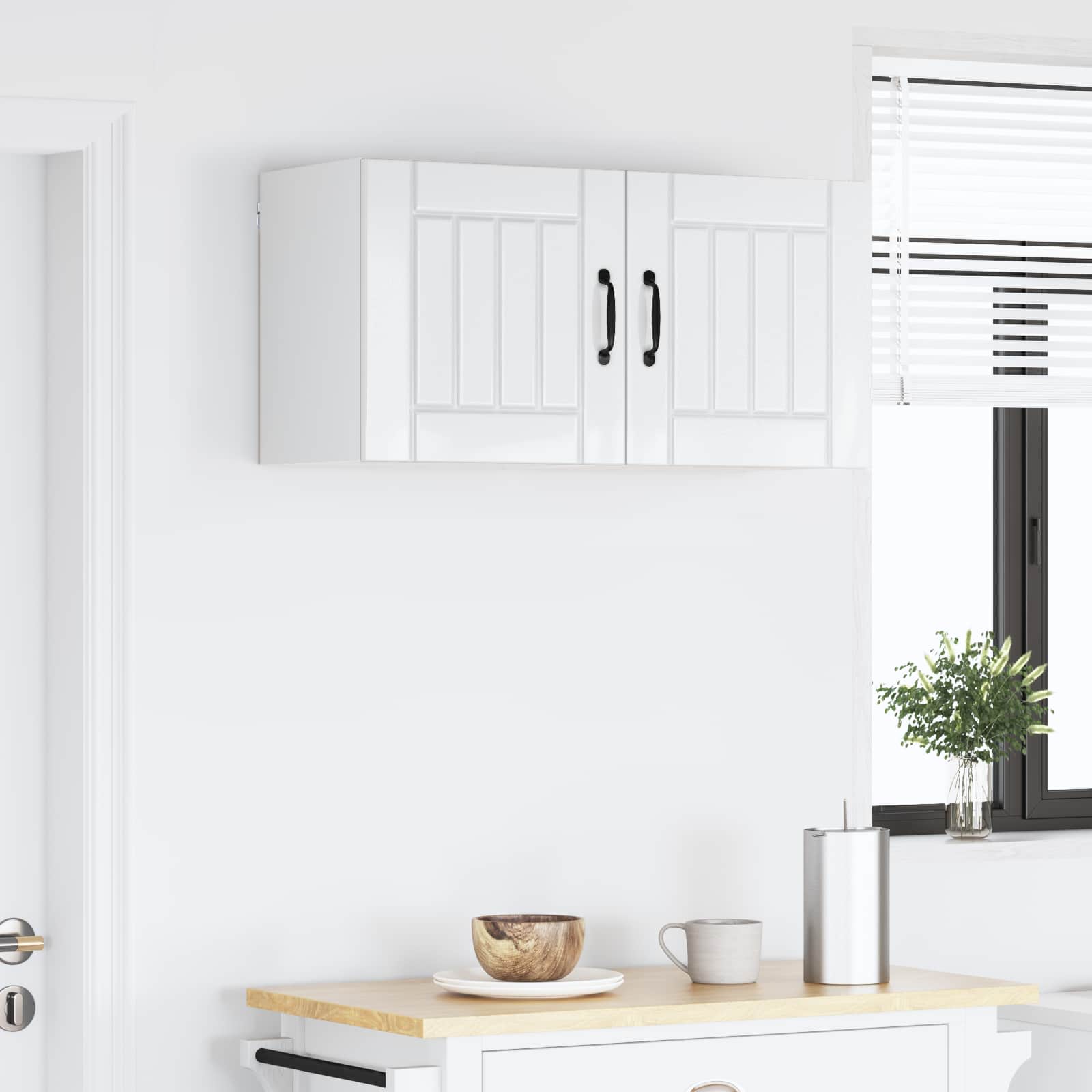 Armadietto a muro LUCCA 2 pcs Bianco Lucido 40 x 31 x 40 cm | homemem39
