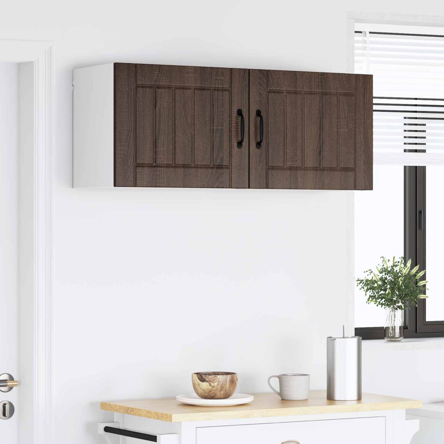 Armadietto a muro LUCCA 2 pcs Rovere Marrone 50 x 31 x 40 cm | homemem39