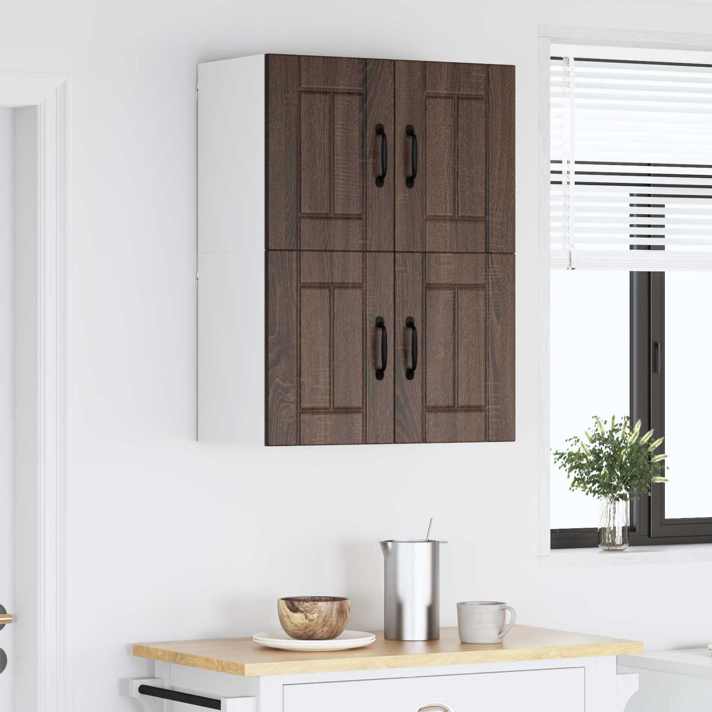 Armadietto a muro LUCCA 2 pcs Rovere Marrone 60 x 31 x 40 cm | homemem39