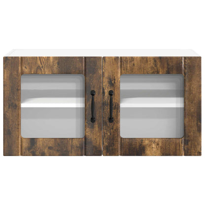 Mobile in vetro da parete LUCCA Rovere Fumo 80 x 31 x 40 cm