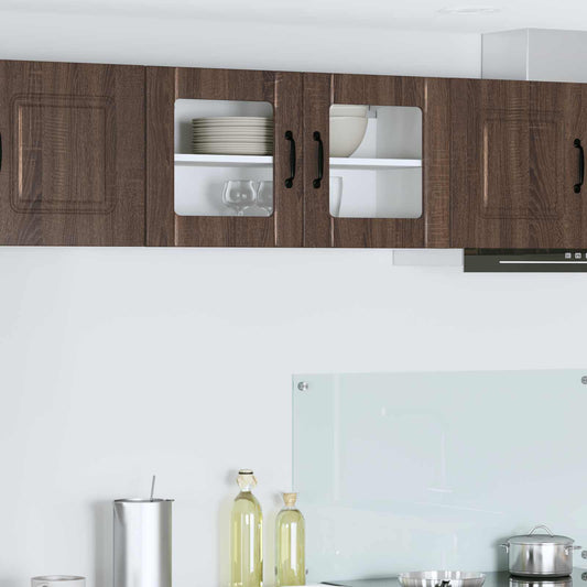 Mobile in vetro da parete LUCCA Rovere Marrone 80 x 31 x 40 cm