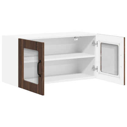 Mobile in vetro da parete LUCCA Rovere Marrone 80 x 31 x 40 cm