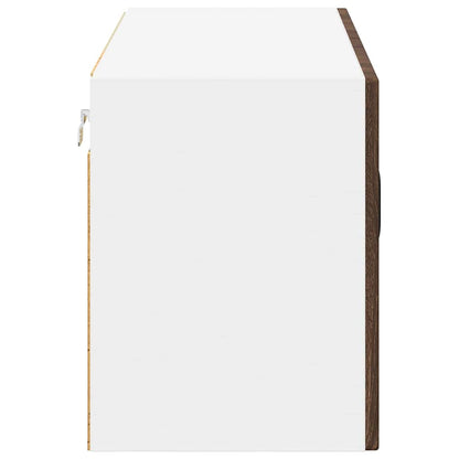Mobile in vetro da parete LUCCA Rovere Marrone 80 x 31 x 40 cm