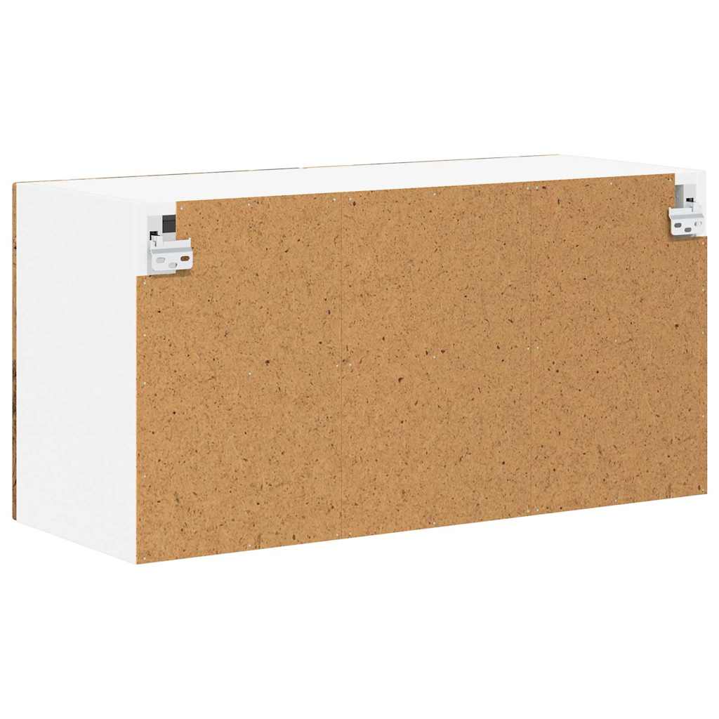 Mobile in vetro da parete LUCCA Legno antico 80 x 31 x 40 cm