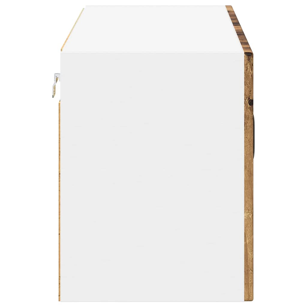 Mobile in vetro da parete LUCCA Legno antico 80 x 31 x 40 cm