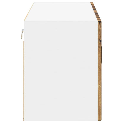 Mobile in vetro da parete LUCCA Legno antico 80 x 31 x 40 cm