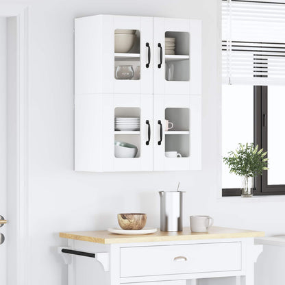 Mobile in vetro da parete LUCCA 2 pcs Bianco 60 x 31 x 40 cm
