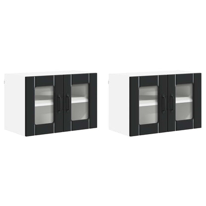 Mobile in vetro da parete LUCCA 2 pcs Nero 60 x 31 x 40 cm