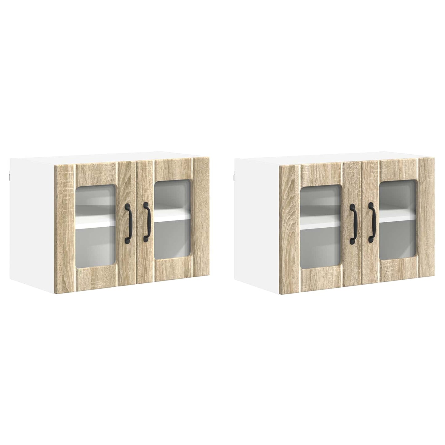 Mobile in vetro da parete LUCCA 2 pcs Rovere Sonoma