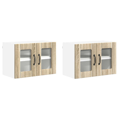 Mobile in vetro da parete LUCCA 2 pcs Rovere Sonoma