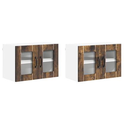 Mobile in vetro da parete LUCCA 2 pcs Rovere Fumo