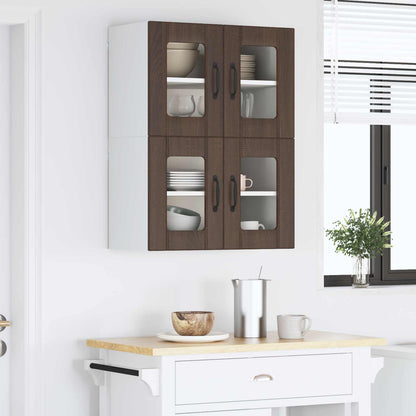Armadi a pareti per cucina con porta Lucca 2 pcs Rovere Marrone | homemem39