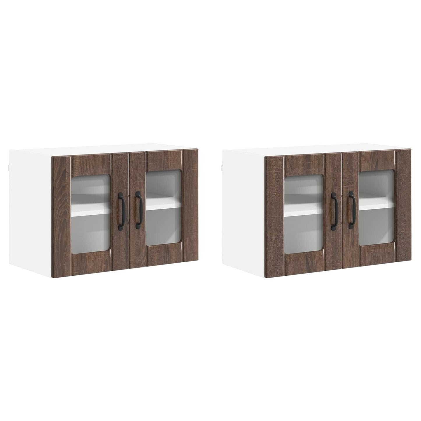 Armadi a pareti per cucina con porta Lucca 2 pcs Rovere Marrone | homemem39
