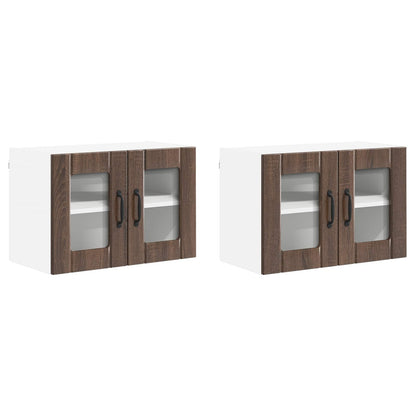 Armadi a pareti per cucina con porta Lucca 2 pcs Rovere Marrone | homemem39
