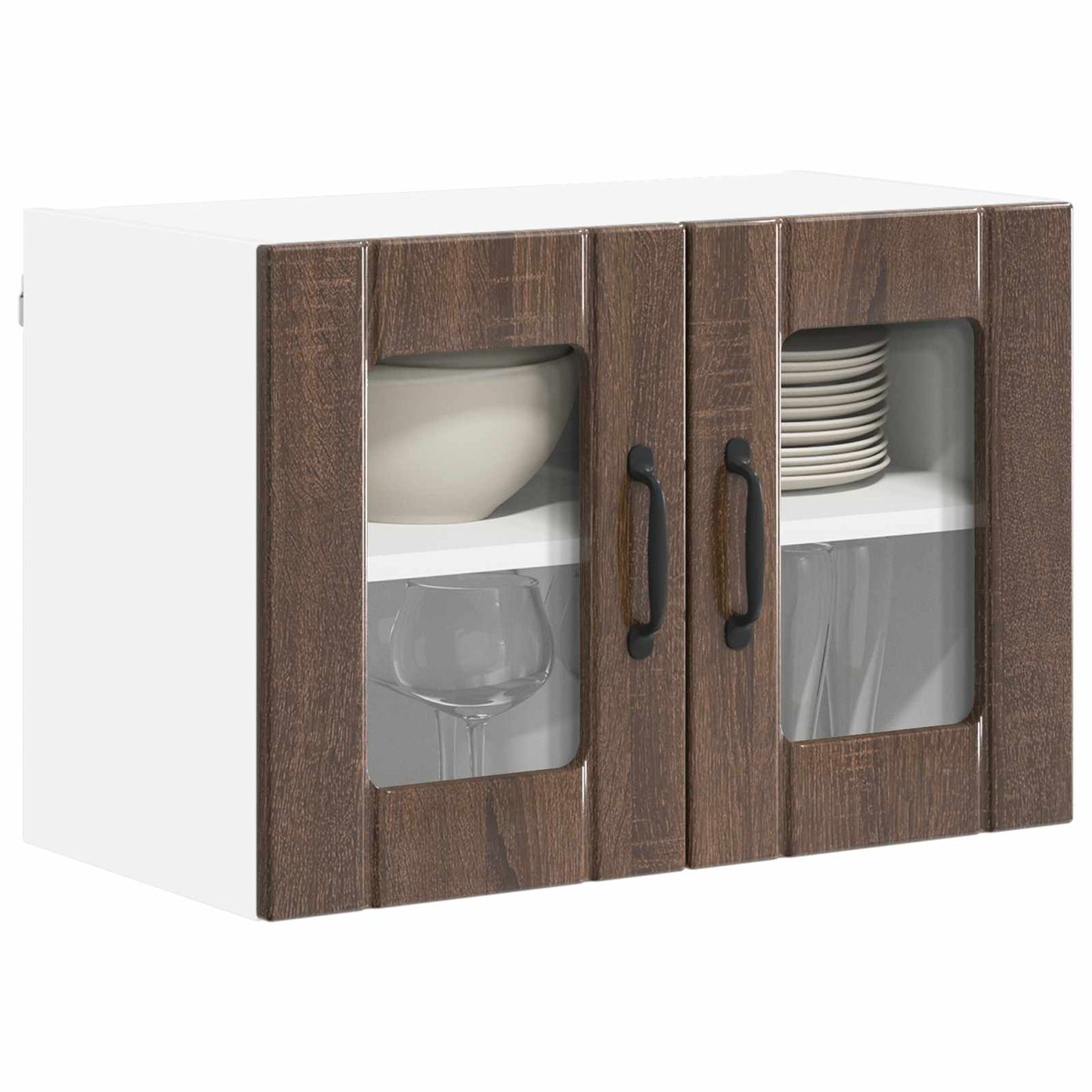 Armadi a pareti per cucina con porta Lucca 2 pcs Rovere Marrone | homemem39