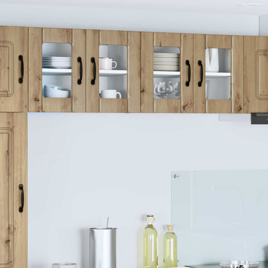 Mobile in vetro da parete LUCCA 2 pcs Rovere Artigianale