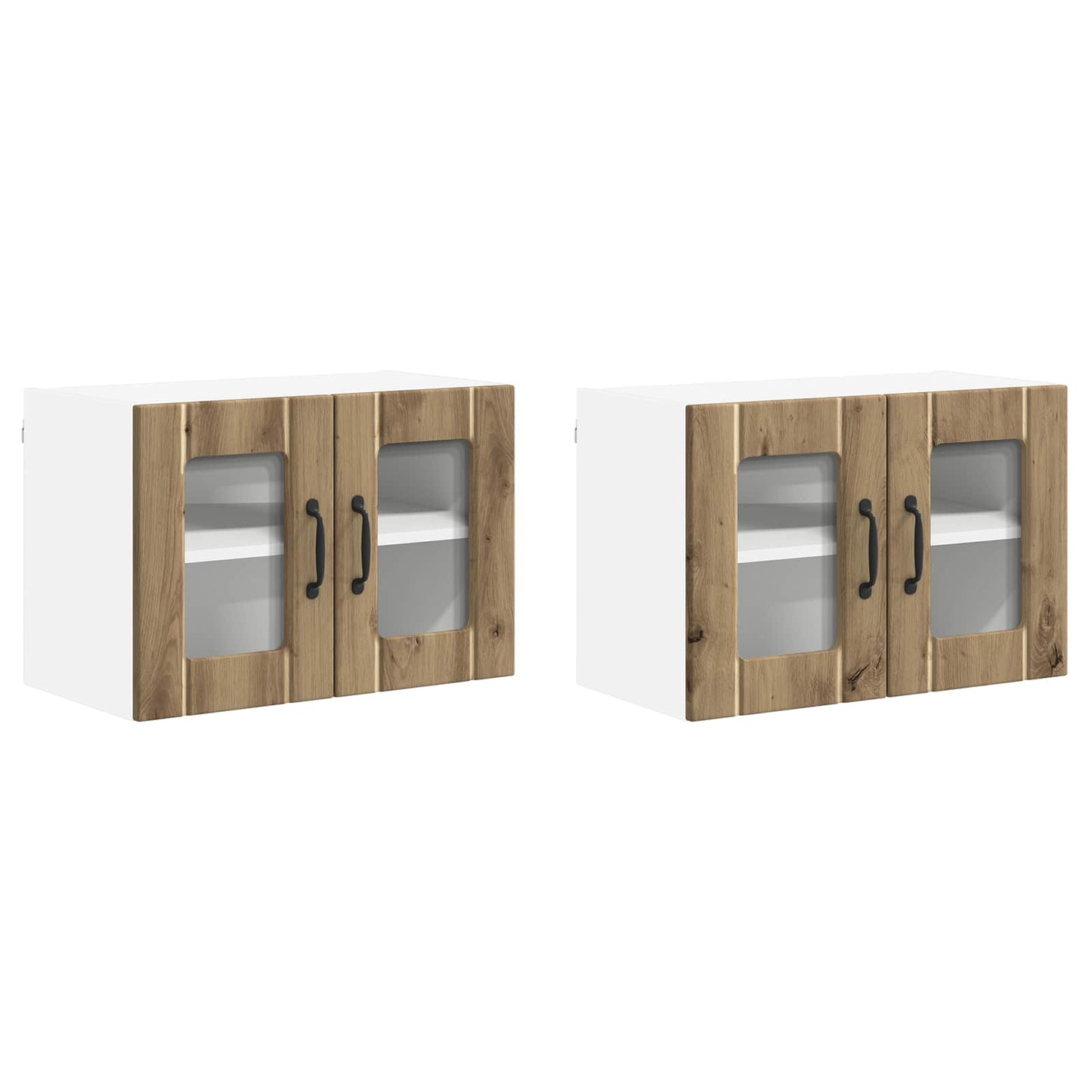 Mobile in vetro da parete LUCCA 2 pcs Rovere Artigianale