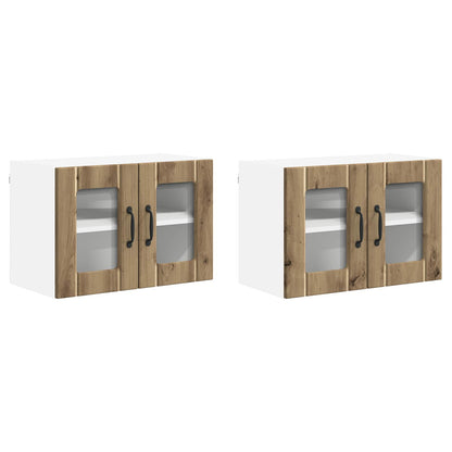 Mobile in vetro da parete LUCCA 2 pcs Rovere Artigianale